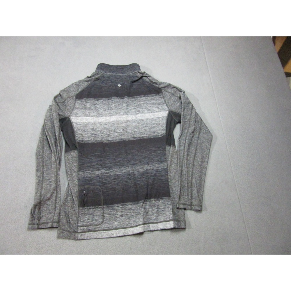 Lululemon Shirt Men XL Gray Universal Stripe Black Soot Light White Core 1/4 Zip - Picture 4 of 11